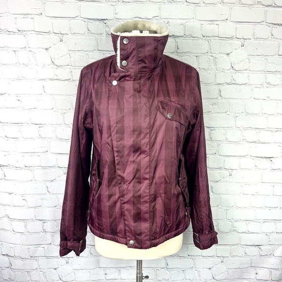 🏂|•BURTON•| Burgundy Plaid Snow Ski Snowboard Jacket Size Medium - Picture 1 of 16